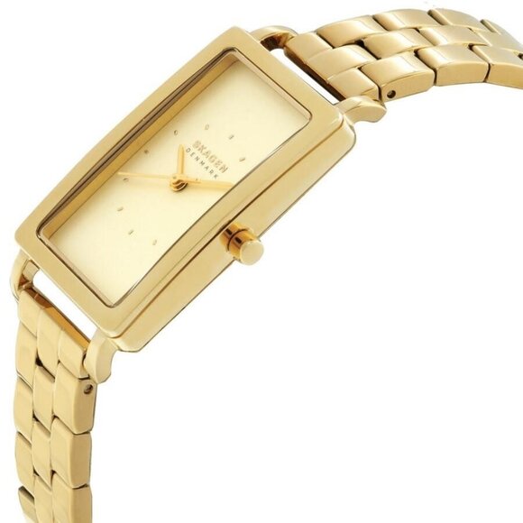 NWT Authentic Skagen Hagen Lille Quartz Gold Dial Women's Watch - Picture 2 of 3